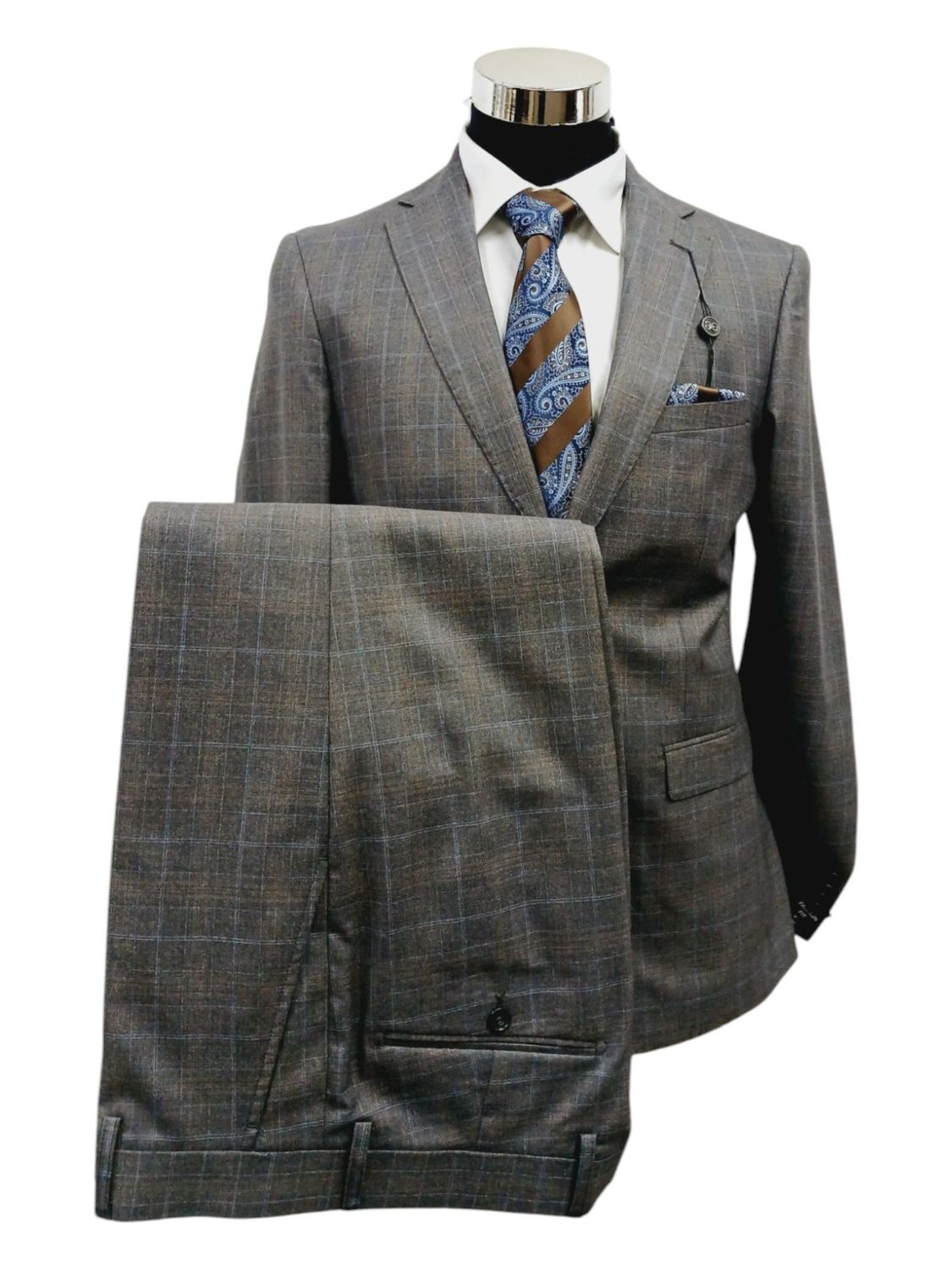 Carlo Galucci | Averado Regular 2Pc 2Btn Suit | Hazel, Size: 36
