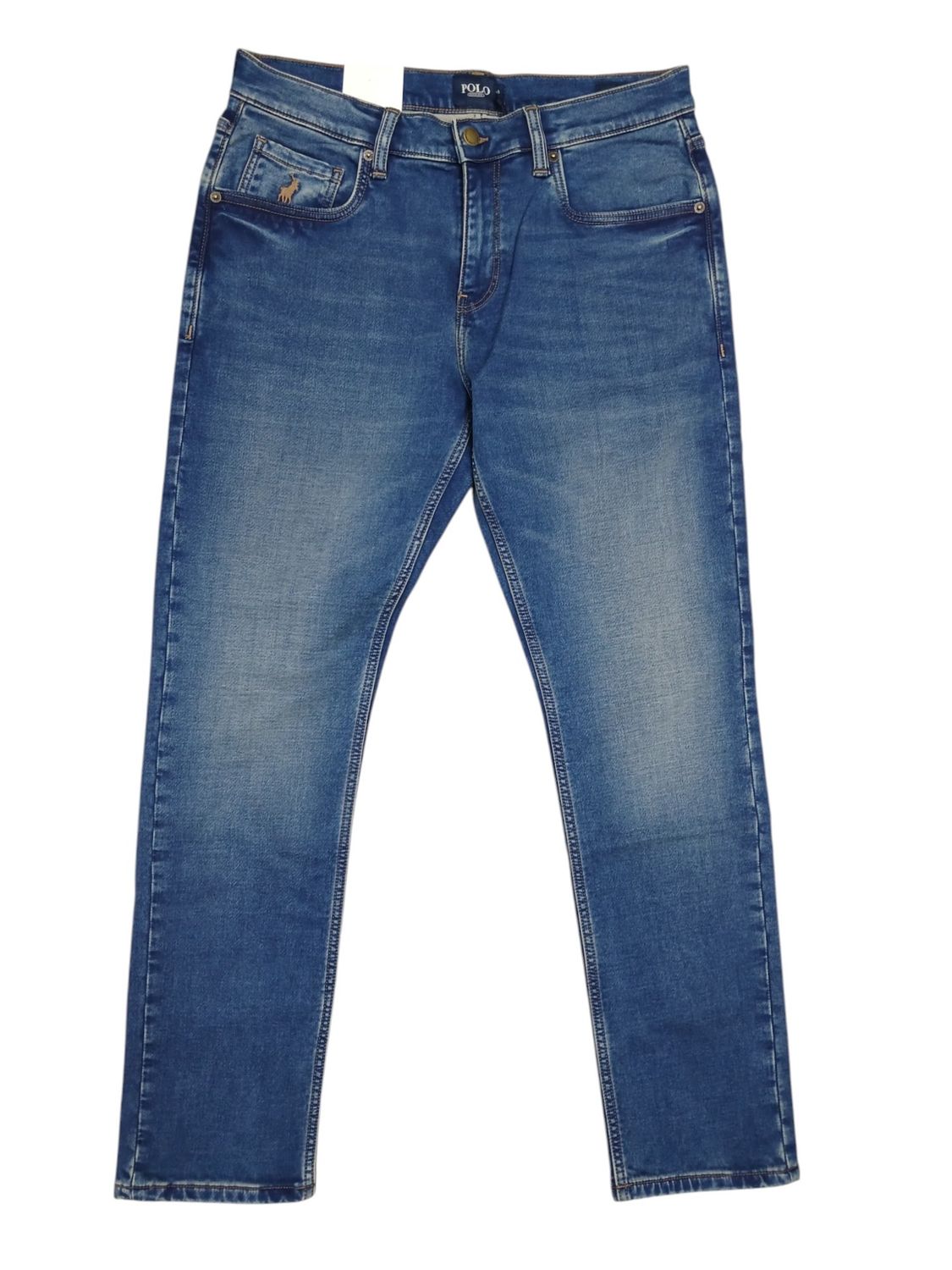 Polo | Denis Knitted Slim Leg Denim | Medium Wash, Size: 32W/32L