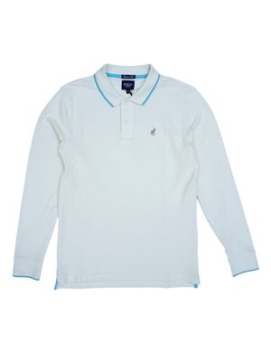 Polo | Carter Long Sleeve Pique Golfer | White