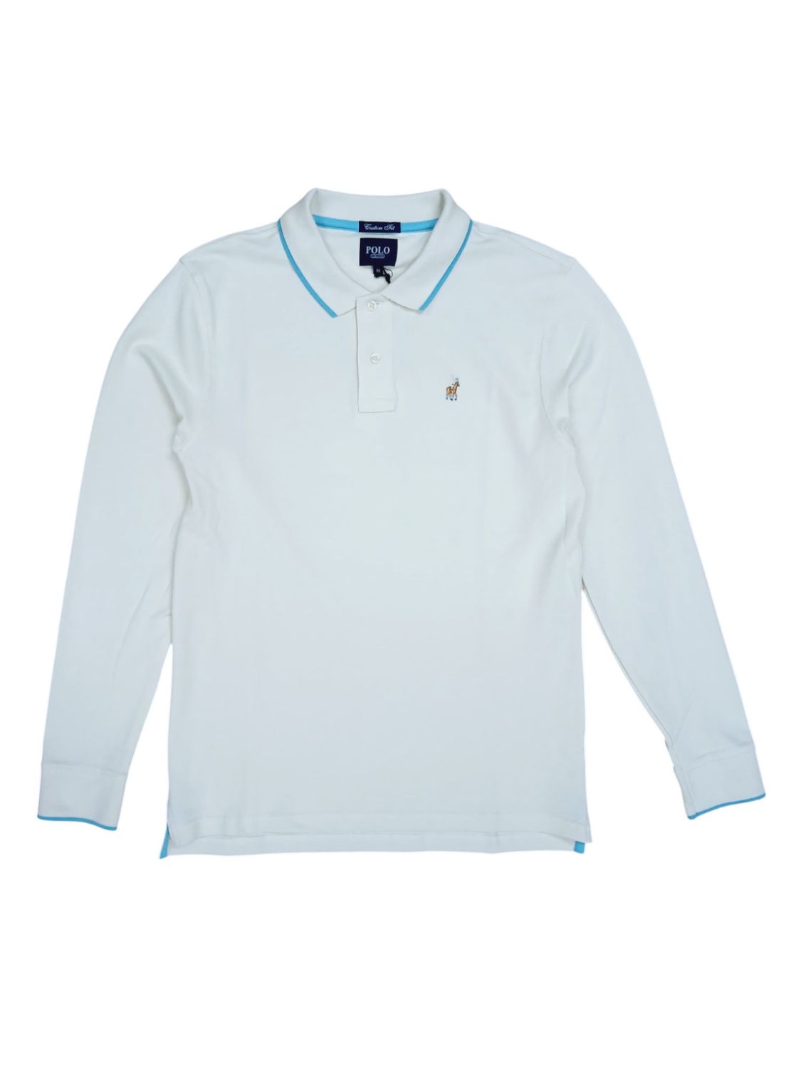 Polo | Carter Long Sleeve Pique Golfer | White, Size: M