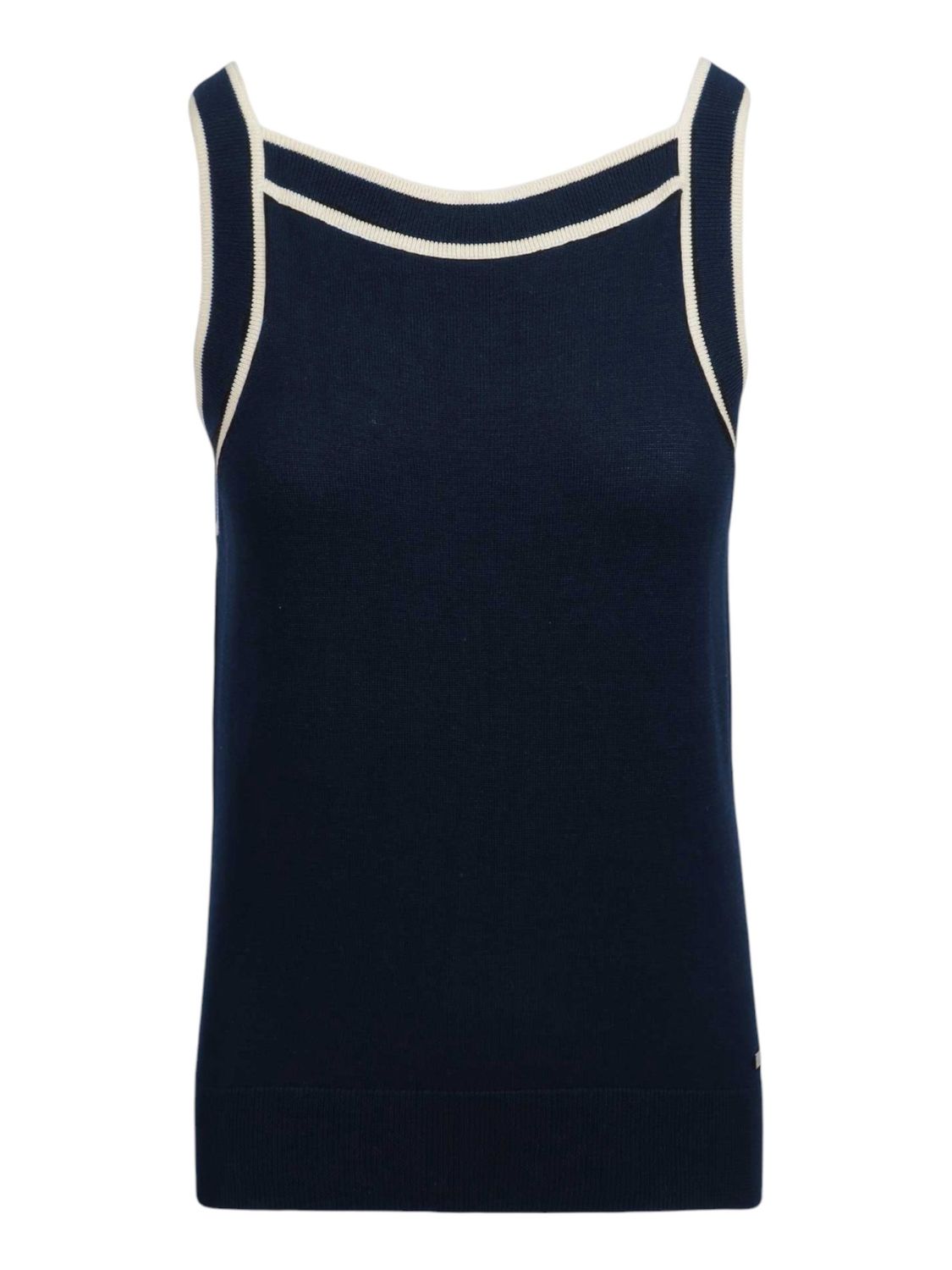 Pringle | Harriett Tipped Knitwear Top | Navy, Size: S