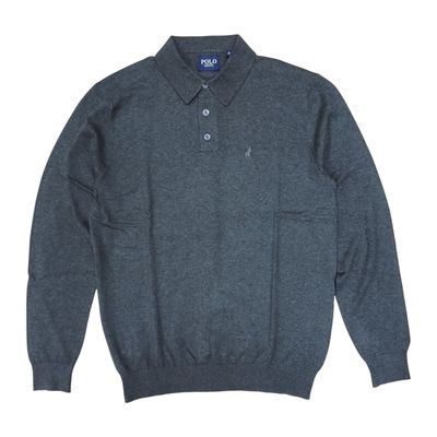 Polo | Frederick Long Sleeve Knitwear Golfer | Charcoal Melange