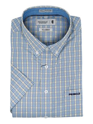 Pringle | Classic Short Sleeve Shirt | Silva | Blue