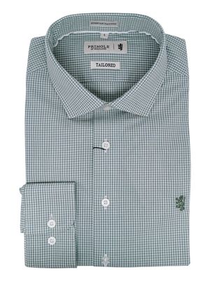 Pringle | Tailored Long Sleeve Non Iron Shirt | Benjamin | Sage