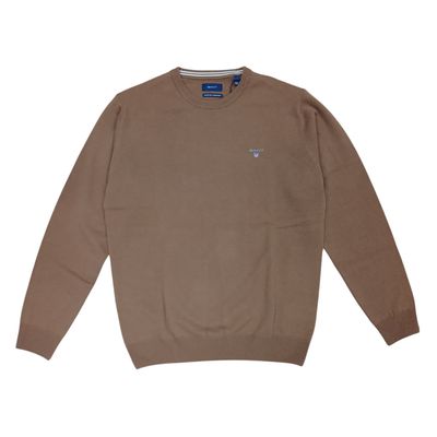 Gant | Super Fine Lambswool Crew Sweater | Cappuccino