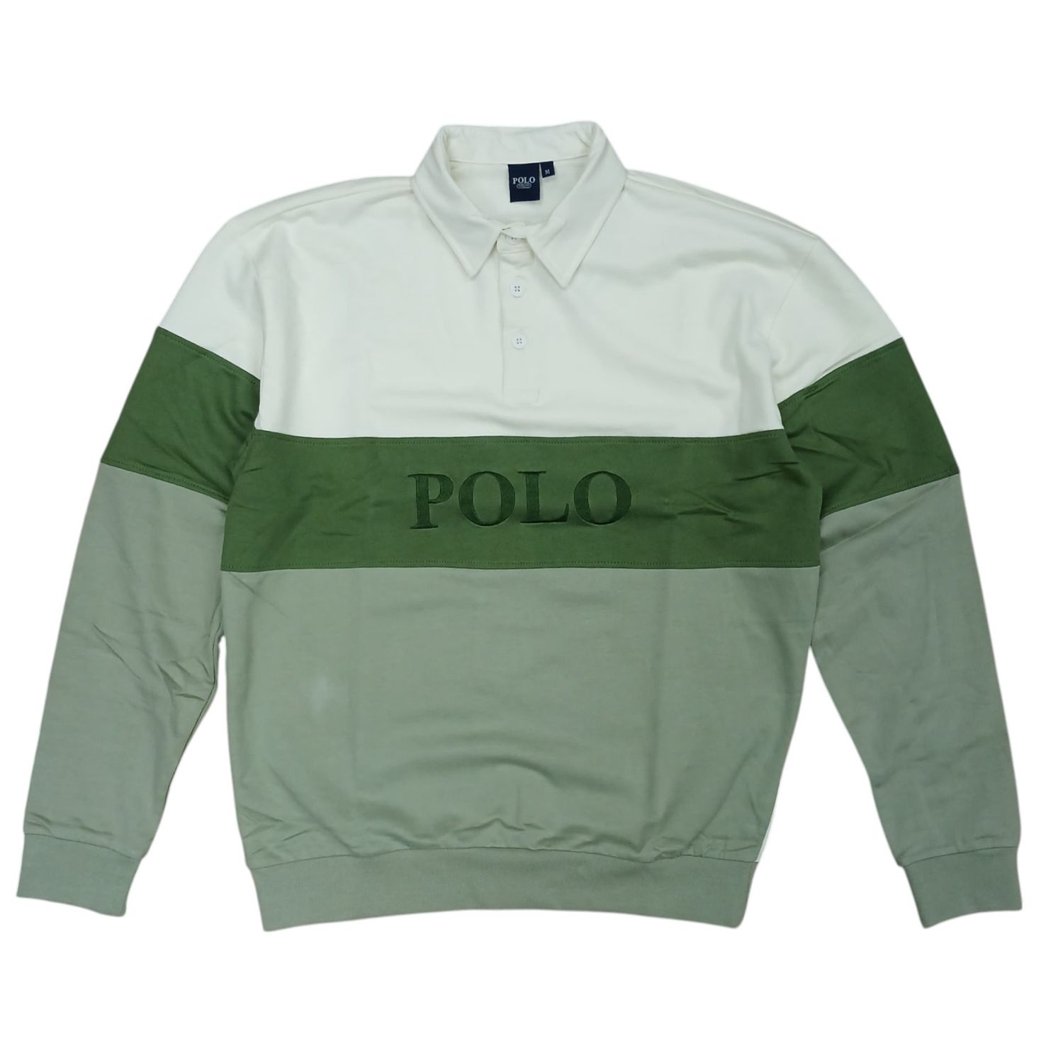 Polo | Adonis Colour Block Sweater | Green, Size: M