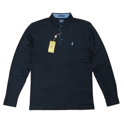 Polo | Arnold Double Yarn Long Sleeve Golfer | Black