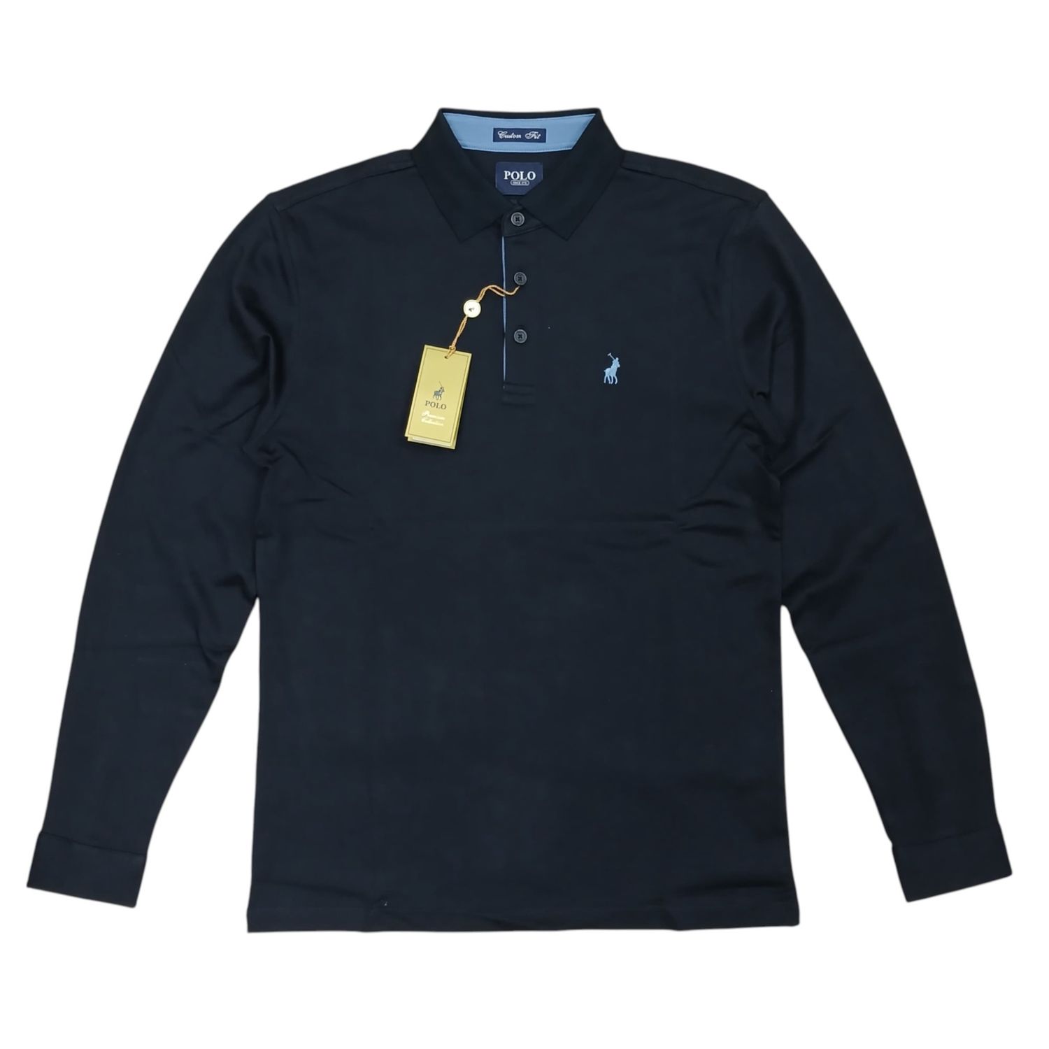 Polo | Arnold Double Yarn Long Sleeve Golfer | Black, Size: S