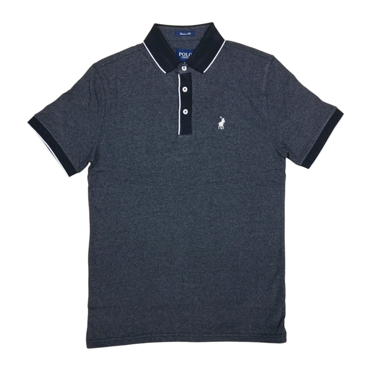 Polo | Vishnu Short Sleeve Tipped Golfer | Black, Size: M