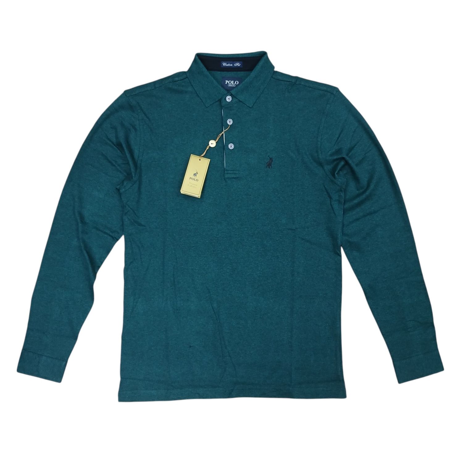 Polo | Arnold Double Yarn Long Sleeve Golfer | Fatigue, Size: 2XL