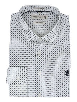 Pringle | Tailored Textured Long Sleeve Shirt | Larry | White