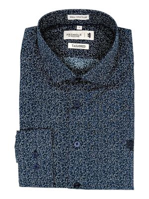 Pringle | Tailored Textured Long Sleeve Shirt | Douglas | Navy
