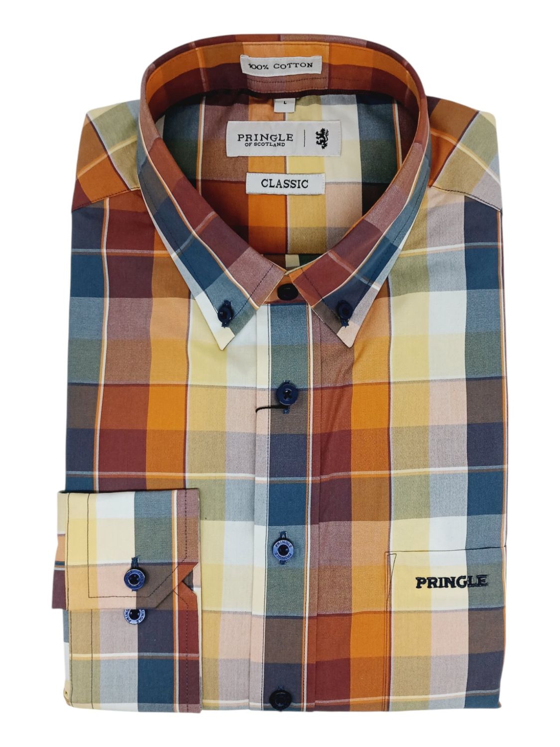 Pringle | Classic Long Sleeve Shirt | Jerry | Multi, Size: M