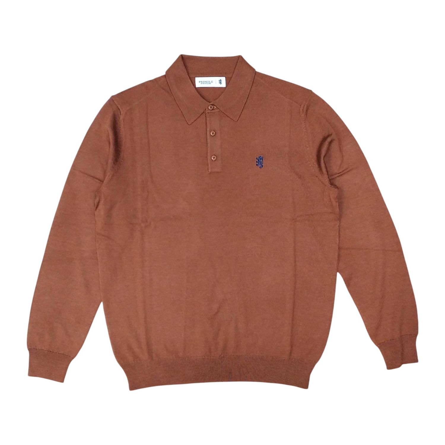 Pringle | Gary Merino Knitwear Golfer | Rust, Size: S
