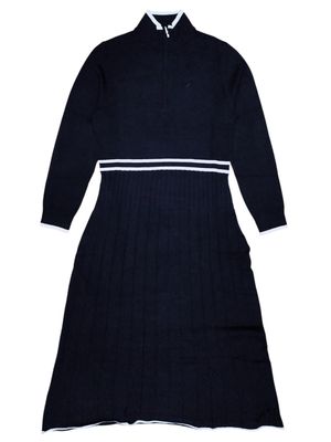 Polo | wmn Mya Long Sleeve Pleated Dress | Black