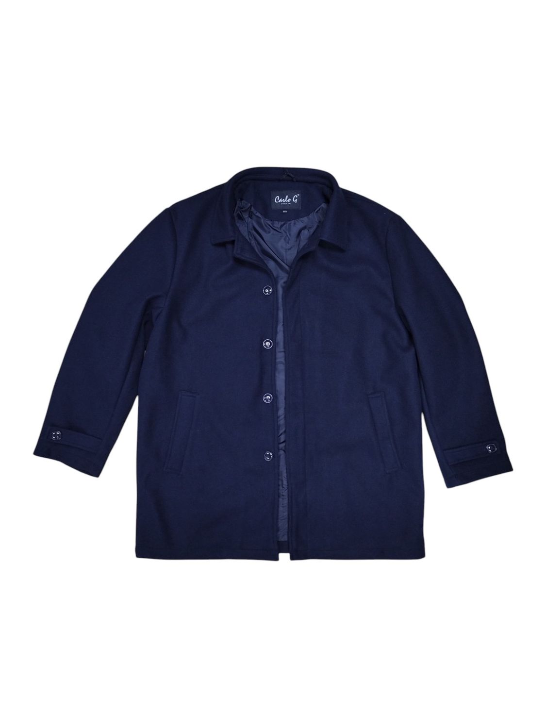Carlo Galucci | Giorgio Melton Coat | Navy, Size: 4XL