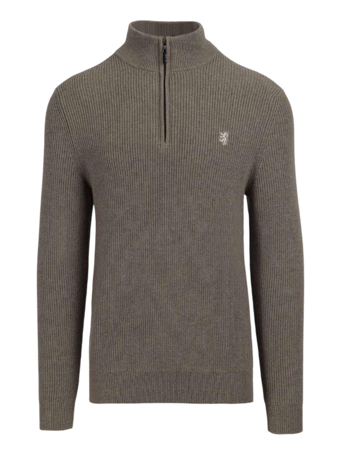 Pringle | Albert Cotton &amp; Wool 1/4 Zip Jersey | Taupe, Size: S