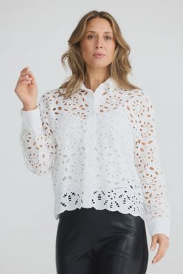Brave &amp; True | Mary Jane Shirt | White Broderie