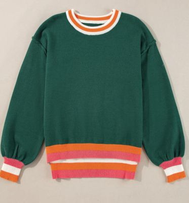 I Love The Dress | Colour Block Pull Over | Green