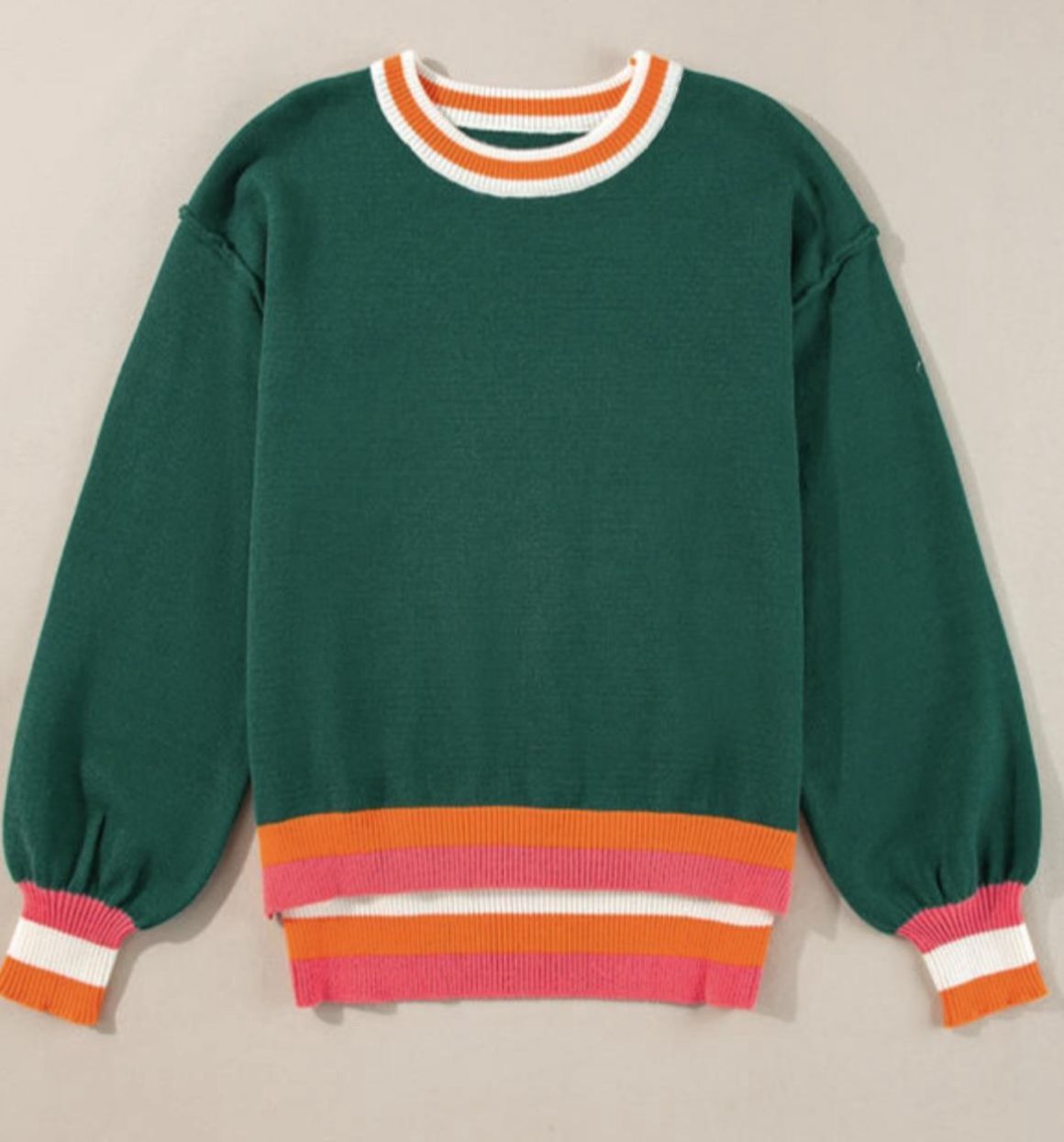 I Love The Dress | Colour Block Pull Over | Green, Size: S