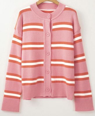 I Love The Dress | Stripe Cardigan | Pink &amp; Orange