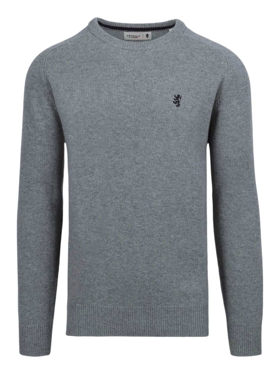 Pringle | Johnson Lambswool Crewneck Sweater | Grey Melange, Size: S