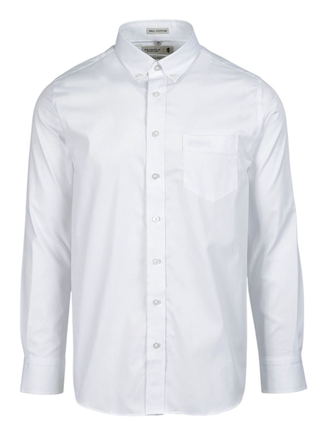 Pringle | Classic Oxford Long Sleeve Shirt | Andrew | White, Size: S