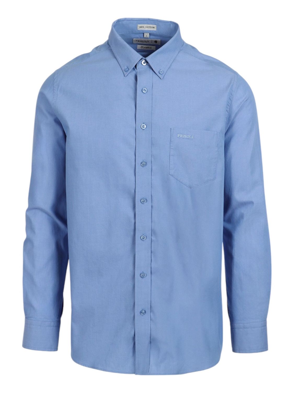 Pringle | Classic Oxford Long Sleeve Shirt | Andrew | Light Blue, Size: S