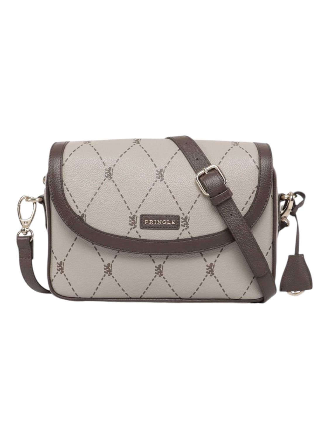Pringle | Argyle Flapover Crossbody Bag | Stone