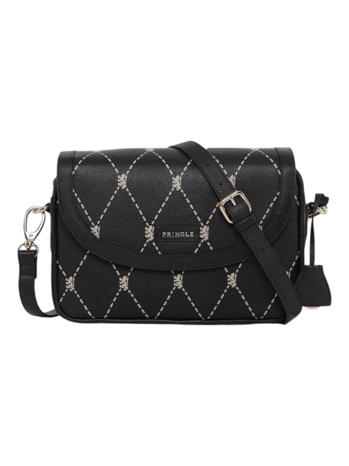 Pringle | Argyle Flapover Crossbody Bag | Black