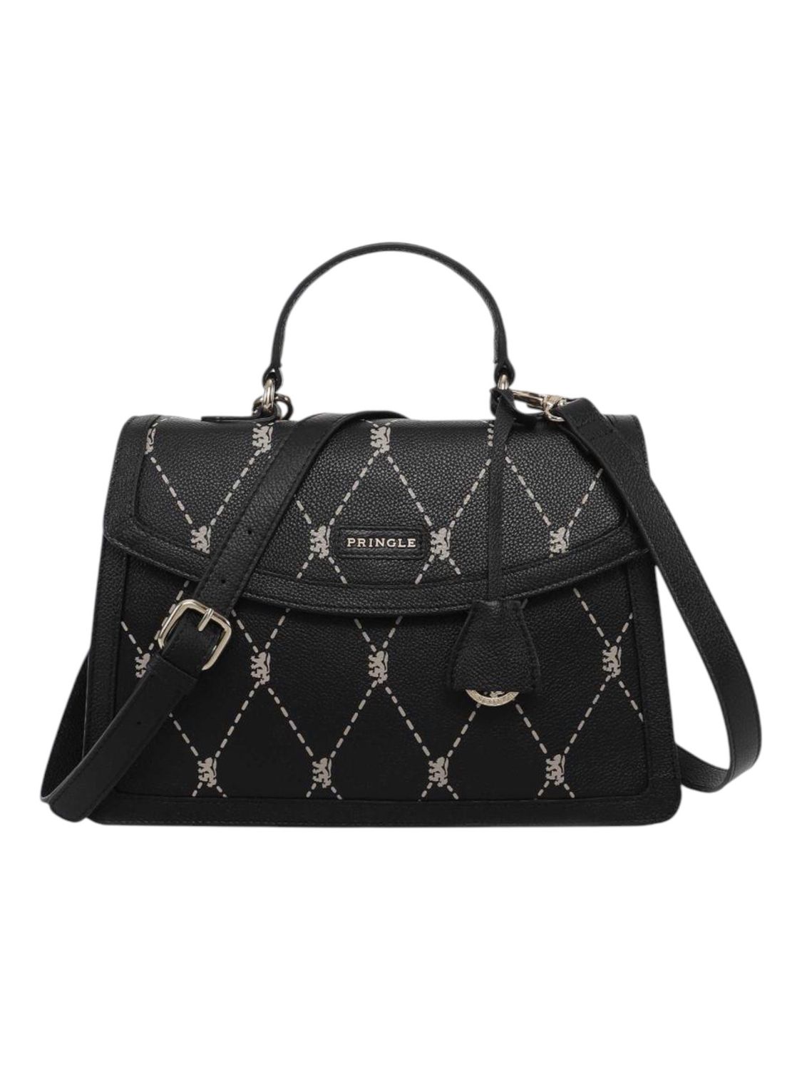Pringle | Argyle Top Handle Crossbody Bag | Black