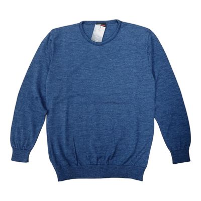 Dino Milano | Lightweight Round neck Jersey | Wool Blend | Atlantic Blue