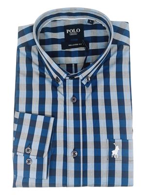 Polo | Faraday Easy Care Long Sleeve Shirt | Blue
