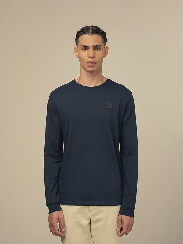 Polo | Paul Essential Long Sleeve Crew Neck | Navy, Size: M