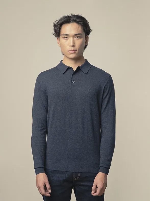 Polo | Frederick Long Sleeve Knitwear Golfer | Navy, Size: M