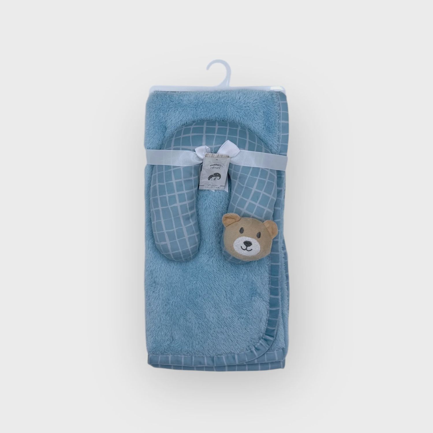 Mother&#39;s Choice | Pillow Blanket | Blue Bear