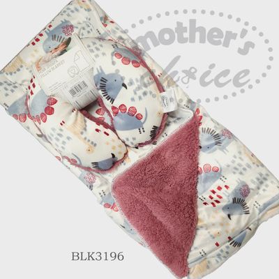 Mother&#39;s Choice | Pillow Blanket | Grey &amp; Red Dinosaur
