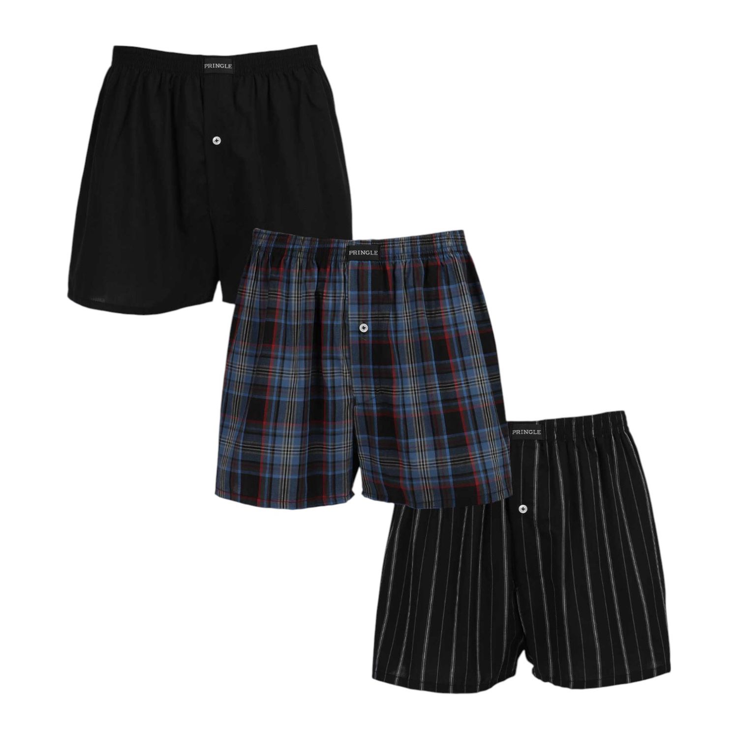 Pringle | Jay 3 Pack Woven Boxers | Multi, Size: M