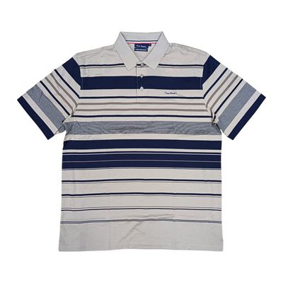 Pierre Cardin | Double Mercerised Jacquard Golfer | Stone