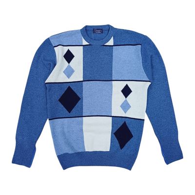 Grant | Lambswool Blocks &amp; Diamonds Crew Neck Jersey | Piper