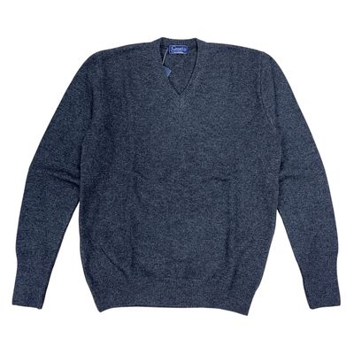 Grant | Lambswool V-Neck Jersey | Charcoal