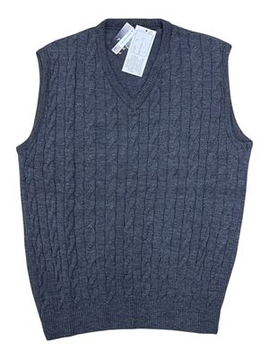 Dino Milano | Cable Knitted Sleeveless Pullover | Anthracite