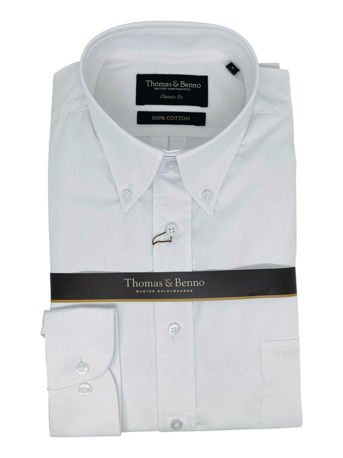 Thomas &amp; Benno | Classic Fit Long Sleeve Shirt | White, Size: S