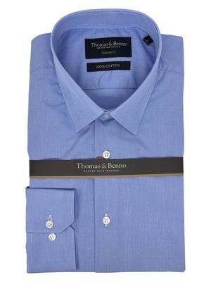 Thomas &amp; Benno | Tailored Fit Long Sleeve Shirt | Blue Check