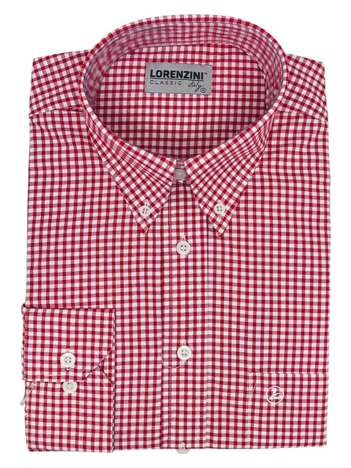 Lorenzini | Classic Long Sleeve Shirt | LO50/415 | Red Check, Size: S