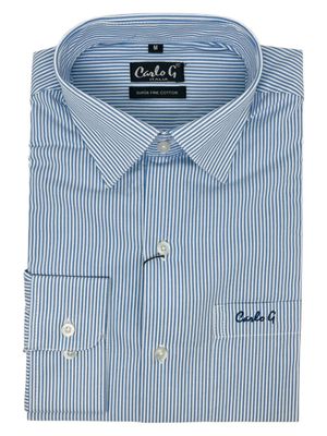 Carlo Galucci | Long Sleeve Shirt | Blue Stripe
