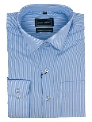 Carlo Galucci | Staffie Long Sleeve Shirt | Sky Stripe