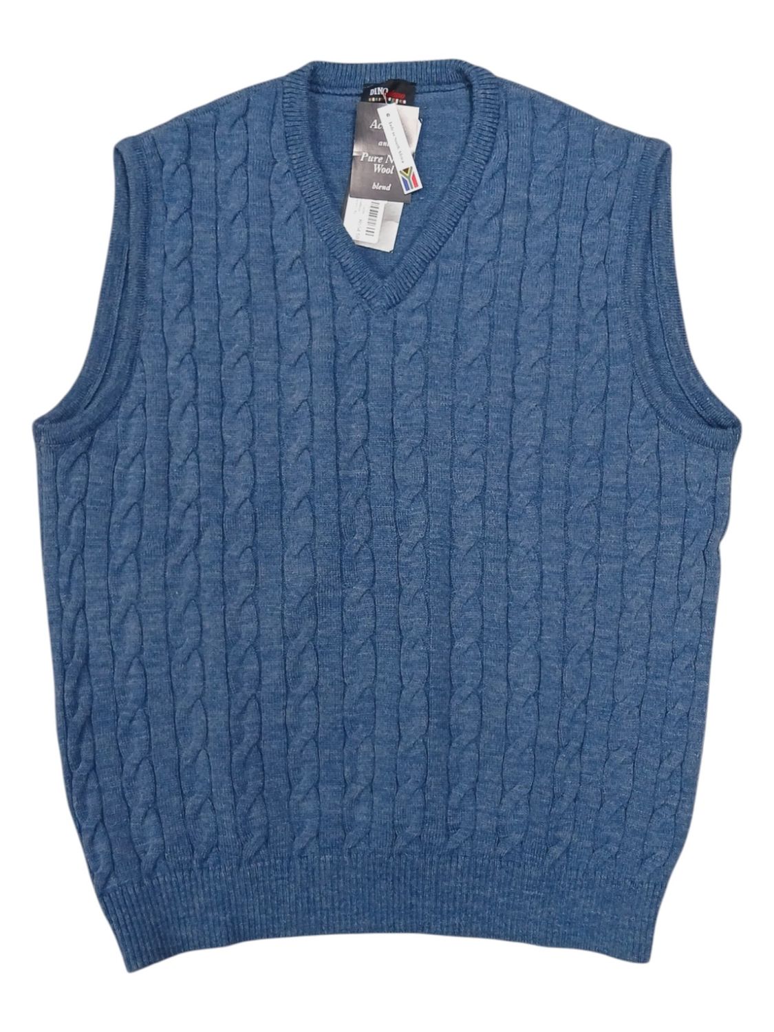 Dino Milano | Cable Knitted Sleeveless Pullover | Denim, Size: S