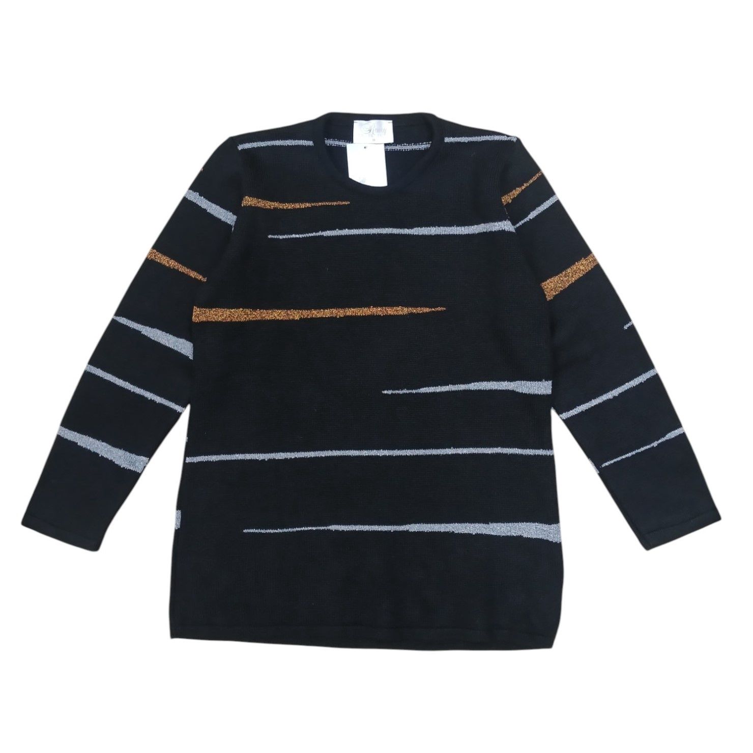 Romy| Crew neck Jersey | Black, Size: S
