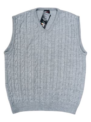Dino Milano | Cable Knitted Sleeveless Pullover | Silver